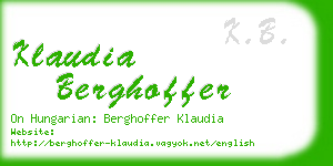 klaudia berghoffer business card